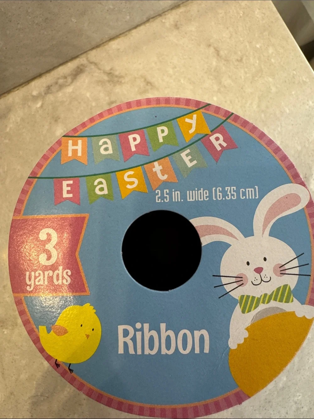 Easter Printed Burlap Ribbon & Rose Gold Glitter Accent Ribbon Set